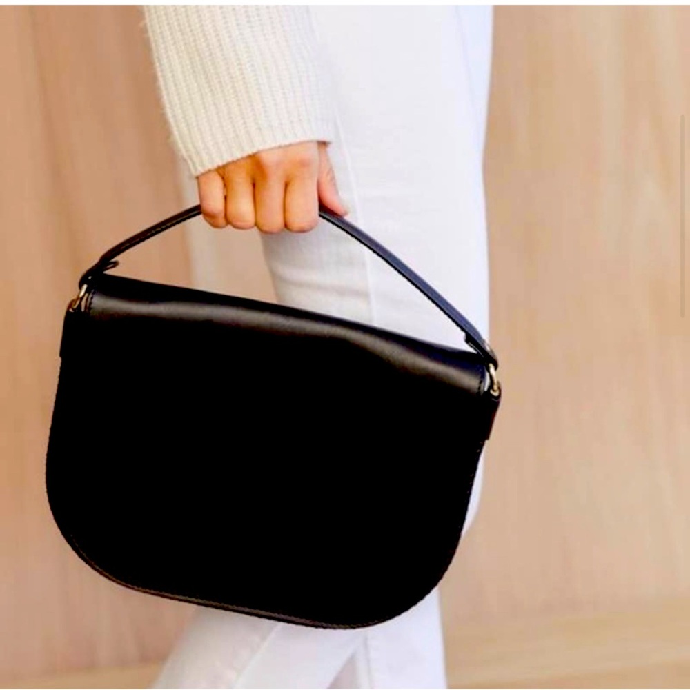 Jenni Kayne- Black Leather Clutch. EUC